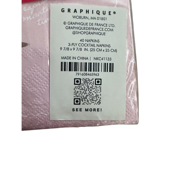 GRAPHIQUE Espresso Martini Tini Time Pink Party Cocktail Napkins NEW SEALED - Picture 4 of 4